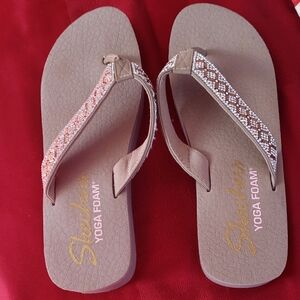 Skechers Tan Sandals with Textured Straps